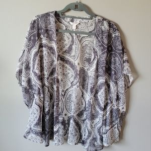 Sun and shadow paisley chiffon coverup